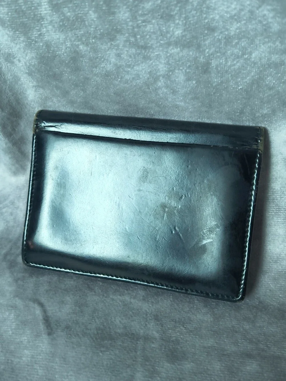 Gucci Black Patent Leather Bifold Vintage Compact Card Case Wallet